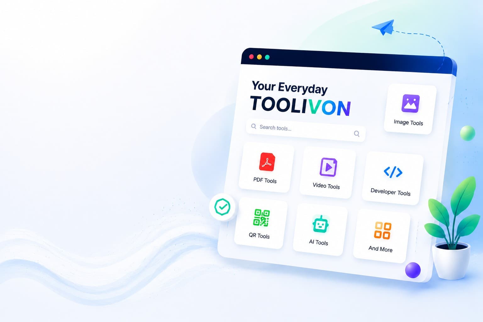 Toolivon dashboard preview — light mode